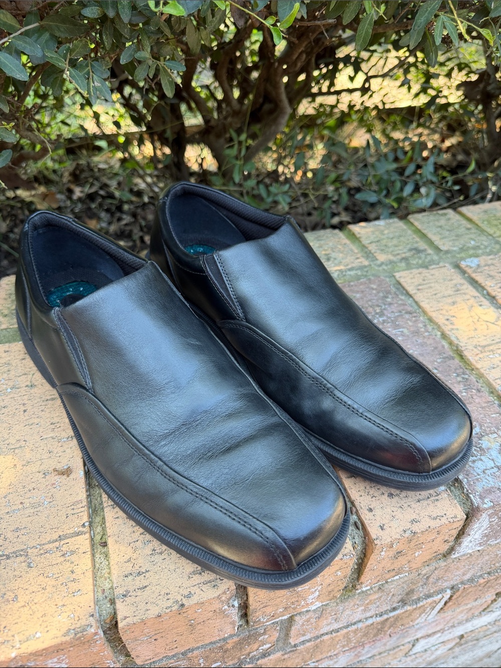 Men's Size 12M Black Slip-On Leather Dress Shoes Nunn Bush Comfort Gel